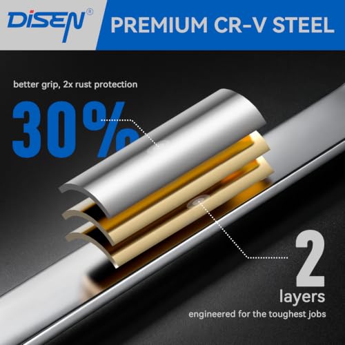 Image of DISEN 10 PCS Extra Long Wrench Set, Double Box End Wrench Set with a Magnetic Pickup Tool