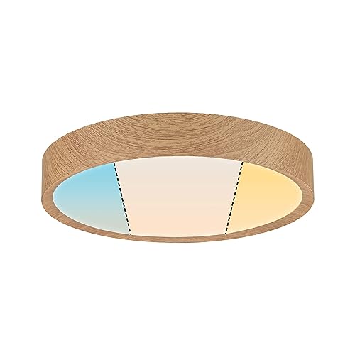 Paulmann 71085 LED Ceiling luminaire Selection Bathroom Tega IP44 White Switch 1200lm 230V 22.5W Wood Look Bathroom luminaire Bathroom luminaire