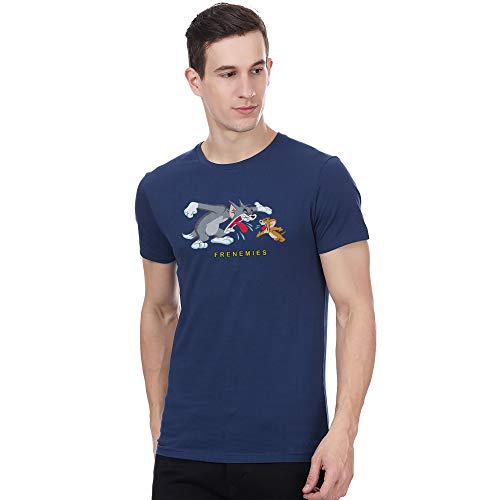Image of Free Authority Tom & Jerry Printed Regular Fit White Cotton Men's T-Shirt