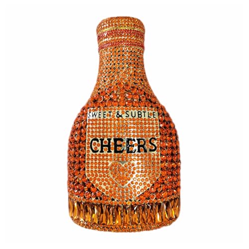 Image of Rhinestone Champagne Bottle Clutch, Luxury Evening Bag for Women