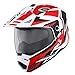 1Storm Youth Kids Dual Sport Dual Visor Motorcycle Motocross Off Road Full Face Helmet: HF802Youth Storm Red