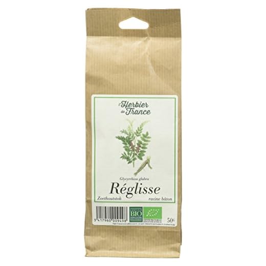 L'Herbier de France Réglisse Bâtons Bio Sachet Kraft, 50 g