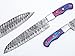Handmade Damascus Steel 5-Piece Chef Knife Set – Professional Kitchen Knives with Leather Storage Roll (OB-011)