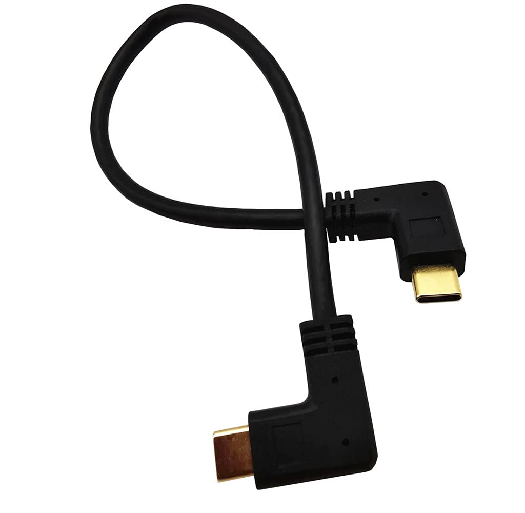 USB-C Auf USB-C Kabel – 30 Cm, Rechts & Links Abgewinkelt (90°), Unterstützt 3A Schnellladung & 10 Gbit/s