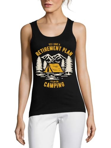 Débardeur coton femme noir idée cadeau retraite camping originale