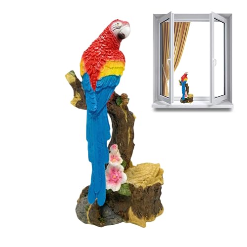 Estatua de loro realista para decorar balcones y dar vida a tu jardín exterior 8