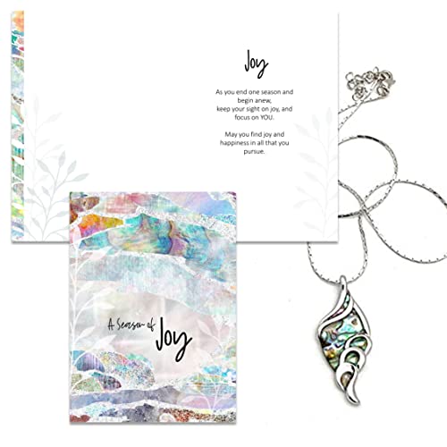 Smiling Wisdom - Season of Joy Journey Greeting Card and Keepsake Gift Set - Retirement Graduation New Beginnings - Women (Blue Abalone)