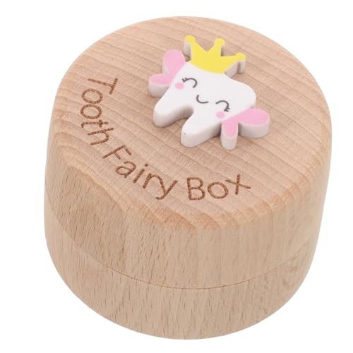 UKCOCO Caja de Recuerdos de Dientes de Leche de Madera para Estuche de Almacenamiento para Dientes Caídos y Cabello Fetal para Conservar Recuerdos Infantiles