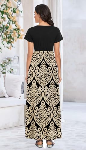 Image of Mommy Jennie Women's Maxi Dresses Short Sleeve Long Casual Summer Sundresses