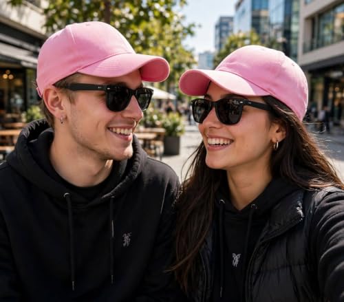 Image of Sunglass for Men Women Cap with Leather Patch, Casual Unisex Sports Hat, Adjustable Fit-Free Size-(Combo Sunglass Cap)