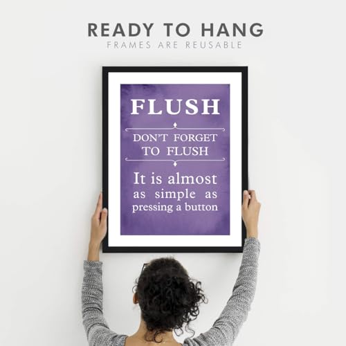 Image of Chaka Chaundh - bathroom poster - bathroom posters with frame - bathroom quotes framed posters - bathroom etiquette posters - bathrooms rules poster - (14 X 11inches - Set of 4) (Multicolor - Bathrooms Quotes)