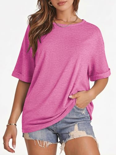 Image of ATHMILE Womens Oversized T Shirts Summer Tops Spring Casual Loose Fit Workout Short Sleeve 2026 Beach Vacation