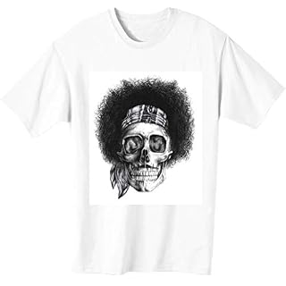 Jimi Hendrix Skull Skeleton Tee Shirt Homme - Les Beatles, Paul McCartney, John Lennon, RIngo Starr, George Harrison
