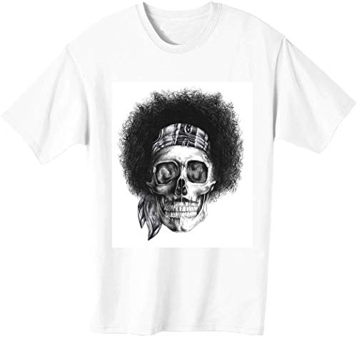 Jimi Hendrix Skull Skeleton Tee Shirt Homme - Les Beatles, Paul McCartney, John Lennon, RIngo Starr, George Harrison Jimi Hendrix Skull Skeleton Tee Shirt Homme