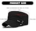 Initlove Cadet Army Cap Military Unisex Flat Top Hat for Men Women Black