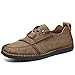 Produktbild RZJF Herren Sportlich Leichte Lederschuhe, Bequeme Breathable Flache Schuhe Geeignet Für Geschäftsreisen,Khaki,38