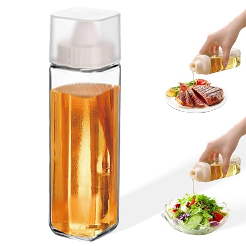 9oz Glass Oil Dispenser for Kitchen – No-Drip Olive Oil & Vinegar Bottles for Cooking & Salad Dressing