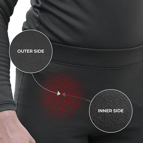 Image of ViaTerra Fleece Winter Base Layer Bottom | Available in 3 Sizes | Breathable, Easy Stretch, Black