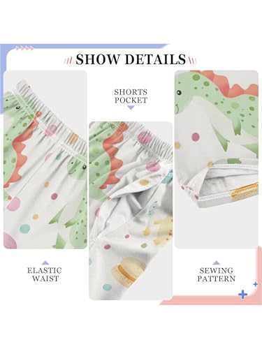 ZZKKO Dinosaur Macaron and Polka Dot Boys Pants for Kids Jogger Pants with Pockets S4