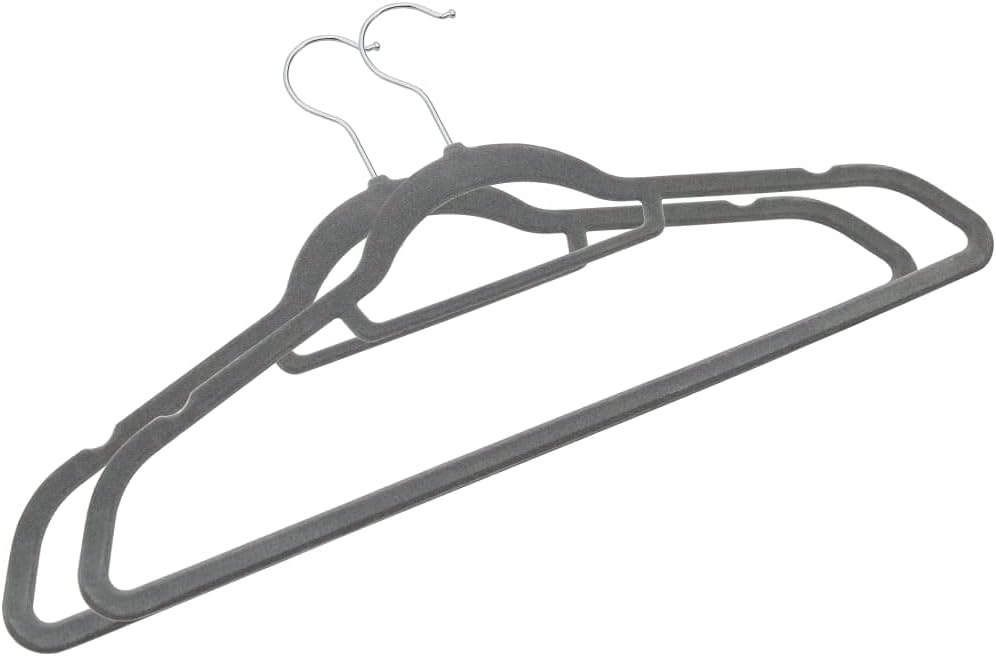 vidaXL Hanger Set of 20 Grey ABC plastic, zinc alloy, velvet Standard