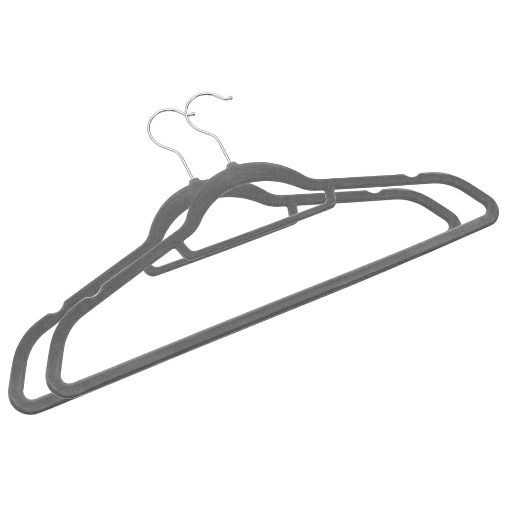 20 Stk. Kleiderbügel Set grau Samt, 360 Grad drehbarer Haken, rutschfeste Kerben, 5 kg Tragkraft, für Kleiderschrank und ordnungssystem im schlafzimmer, platzsparend aufbewahrung