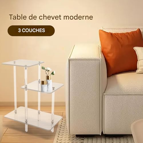 Table d'appoint transparente gain de place pour petits appartements