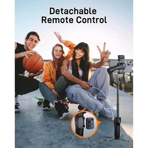 Image of Hohem iSteady V3 Gimbal Stabilizer, Magnetic AI Tracking, Removable Remote, 3-Axis Smartphone Gimbal with Built-in Telescopic Rod and Tripod, Perfect for Content Creators (White)