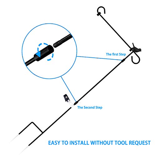 Gardenflagholderstandpremiumgardenflagpolestandmetalantirustweatherproofwithonetigerclipandtwospringstoppersnoflagincluded Urban Country Home Decor Garden flag holder stand premium garden flag pole stand metal anti rust weather proof with one tiger clip and two spring stoppers no flag included urban country home decor