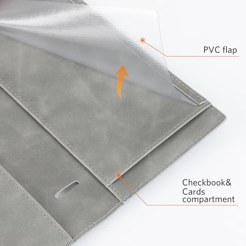 Image of CoBak Checkbook Cover for Women & Men - PU Leather Case with RFID Blocking | Classic Design Check Book Holder for Personal and Business