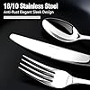 Silverware Set for 8, 40 Piece 18/10 Stainless Steel Flatware Utensils Cutlery Set, Mirror Polished knives Forks and Spoons Silverware Sets for Dinner,Wedding,Festival Gift,Dishwasher Safe,Rust Proof #2