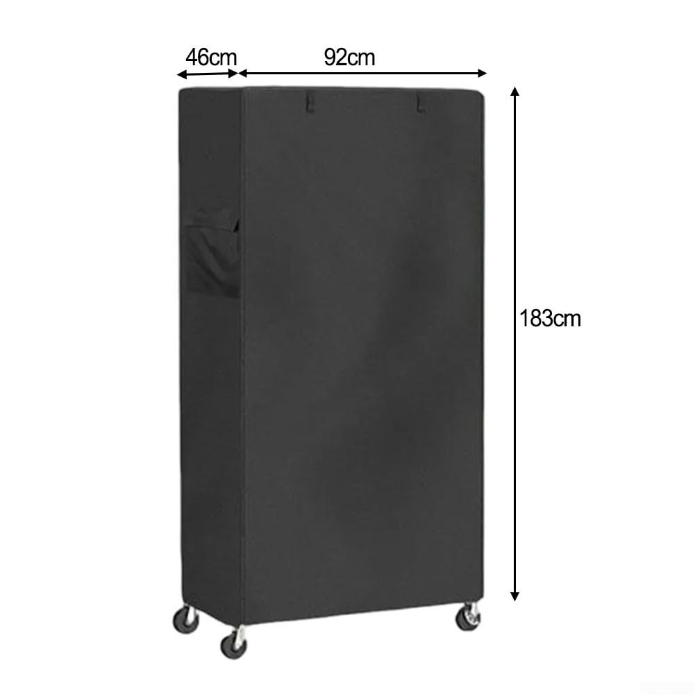 EasyByMall Housse d'étagère en fil métallique 420D très résistante à la poussière pour étagère de rangement extérieur, 92 x 46 x 183 cm