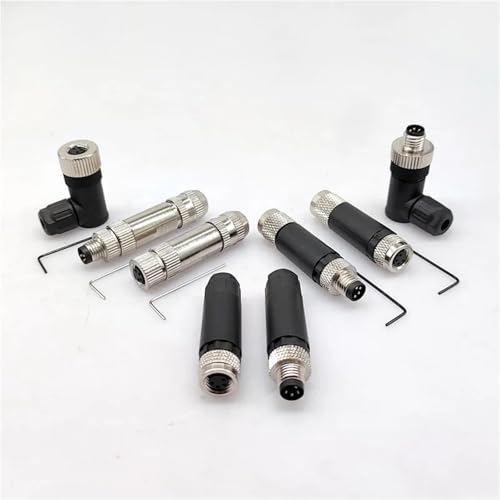 Conector de sensor M8 de metal con 4 pines y conexión de tornillo de alta resistencia