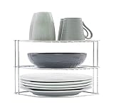 AHORRO DE ESPACIO: Este organizador de estantes está diseñado para adaptarse a la mayoría de los armarios de cocina y aprovechar al máximo el espacio limitado de las cocinas modernas.