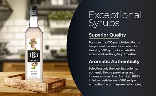 Image of 1883 Pistachio Syrup for Drinks, Made in France, 1 Liter Glass Bottle