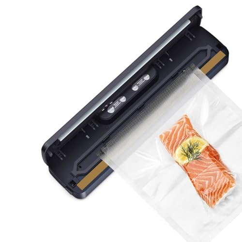 OZMDXKJ Maquina Al Vacio De Alimentos, Maquina Envasar Al Vacio para Alimentos HúMedos Y Secos, 125w, Alta Velocidad De Trabajo Continuo, para Uso DoméStico Y Comercial, Incluyendo 5 Bolsas
