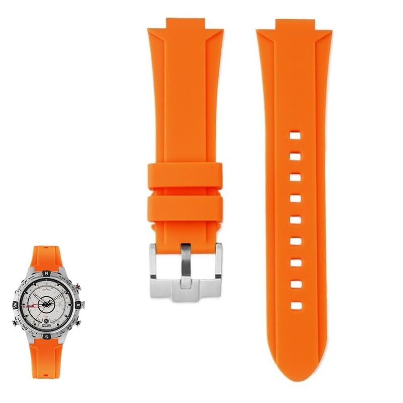 Remplacer bracelet cassé Timex Tide Compass avec ce modèle silicone orange