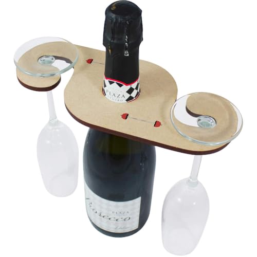 Azeeda 'Barbell Fitness Gym' Wooden Wine Glass/Bottle Holder (GH00082925)