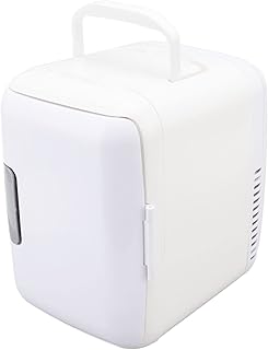 Diydeg Mini geladeira, refrigerador e aquecedor compacto de 4 litros, refrigerador pessoal de 12 V, aquecedor de refrigerador portátil de porta única, mini geladeira para carros, viagens rodoviárias, residências, escritórios, cuidados com a pele, alimentos, bebidas (branco)