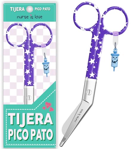 Nurse is Love Tijeras Enfermeria Punta Roma - Tijeras Pico de Pato Enfermeria | Ideal para Porta tijeras, Punta Redonda Profesional, Primeros Auxilios