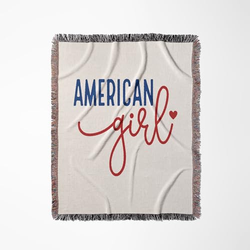 3dRose American Girl Stylish, Classy Text Art of Blue, red.