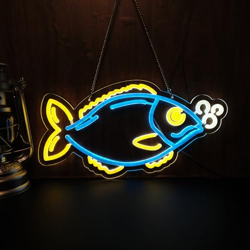 Image of Fish Neon Sign Night light for Bar Club Bedroom Hotel Pub Cafe Wedding Birthday Party Gifts
