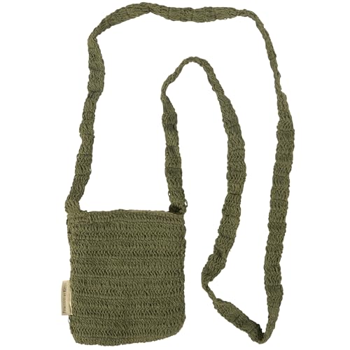 Primitives by Kathy Bag and Strap Feature a Crochet Style for a Unique Handmade Appearance, Dark Green, red, White2