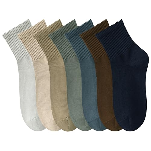 Image of Womens Cotton Anti-Pilling Quarter Crew Socks | Moisture-wicking, Odor-control, Lightweight, Office /gym, 7-pair, US 6-10