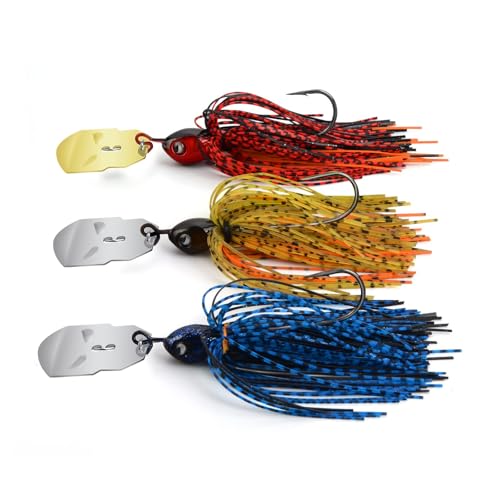 MadBite by KastKing Bladed Jigs Fishing Lures for Bass Fishing, 3/8oz, 3PCS