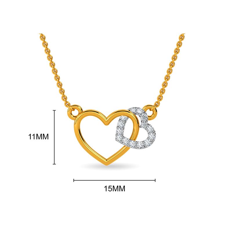 Image of KISNA JEWELS 18K BIS Hallmark Pure White Gold & SI Real Diamond Pendant for Women