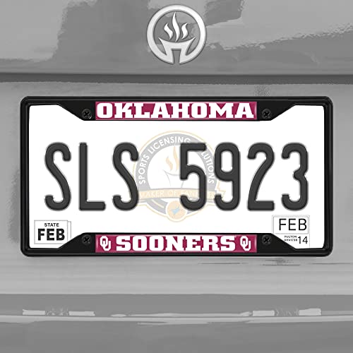 Cadre plaque Oklahoma Sooners en métal noir haute finition