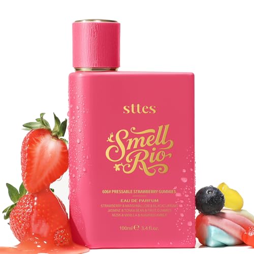 Sttes Smell Rio Perfume 606# (Pressable Strawberry Gummies) Hair Perfume for Women Long-Lasting Strawberry Candy Vanilla & Marshmallow Gourmand Fragrance Eau de Parfum 100ml (3.4 fl oz)