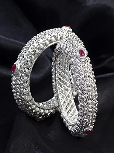 Silver Kada Bangles (Size 2.6) for Navratri