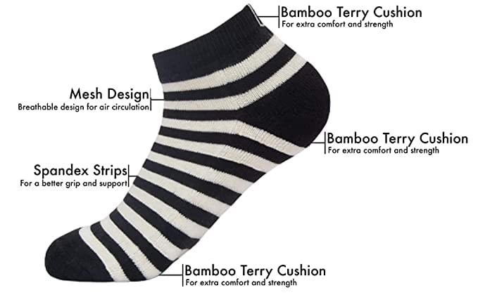 Image of Mush Bamboo Ankle Length Socks for Men & Women - Ultra Soft, Breathable, Odor Control with Cushion Comfort for Daily Use