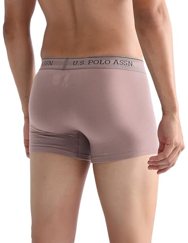 Image of U.S. Polo ASSN. Mens OET15 Mid Rise Solid Underwear Trunks - Pack of 3